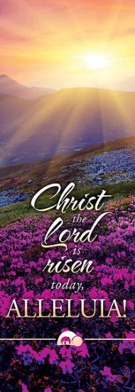Picture of Christ the Lord is Risen Today Banner 2 x 6 Fabric