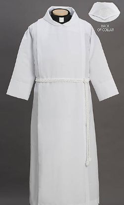 Picture of Mens Wrap Around Alb with Embroidered Collar