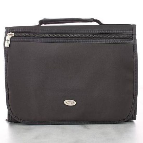 Picture of Bible Cover Three-Fold Micro-fiber Black Large