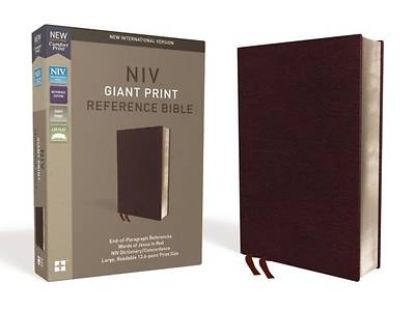 Picture of NIV, Reference Bible, Giant Print, Bonded Leather, Burgundy, Red Letter Edition, Comfort Print