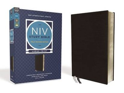 Picture of NIV Study Bible, Fully Revised Edition, Large Print, Bonded Leather, Black, Red Letter, Comfort Print