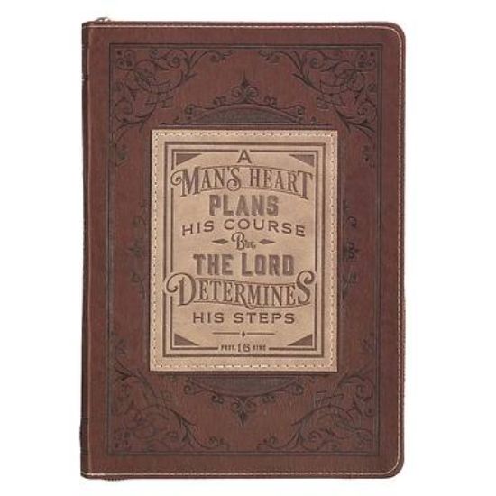 Picture of Journal Classic Zippered Luxleather a Man's Heart - Prov 16