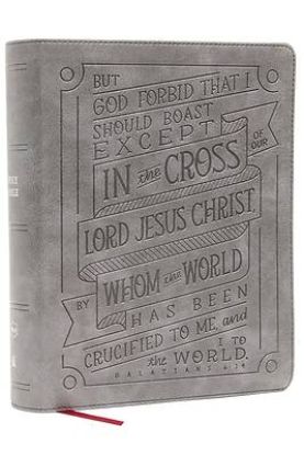 Picture of Nkjv, Journal Reference Edition Bible, Verse Art Cover Collection, Leathersoft, Gray, Red Letter, Comfort Print