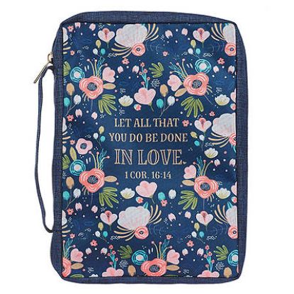 Picture of Bible Cover Value Navy Let All That You Do
