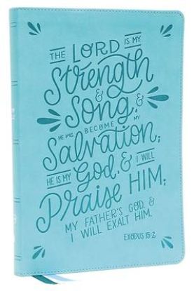 Picture of Nkjv, Thinline Bible, Verse Art Cover Collection, Leathersoft, Teal, Red Letter, Thumb Indexed, Comfort Print