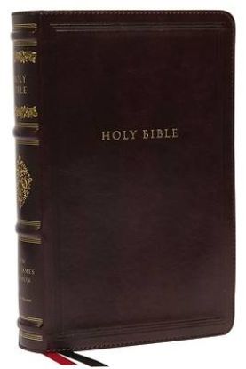 Picture of Nkjv, Personal Size Reference Bible, Sovereign Collection, Leathersoft, Brown, Red Letter, Thumb Indexed, Comfort Print
