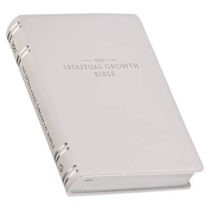 Picture of The Spiritual Growth Bible, Study Bible, NLT - New Living Translation Holy Bible, Premium Full Grain Leather, White
