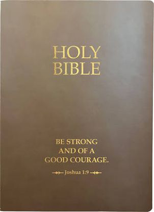 Picture of Kjver Holy Bible, Be Strong and Courageous Life Verse Edition, Large Print, Coffee Ultrasoft