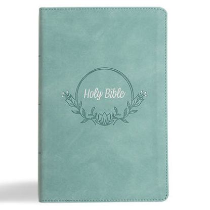 Picture of KJV Large Print Personal Size Reference Bible, Earthen Teal Suedesoft Leathertouch, Indexed