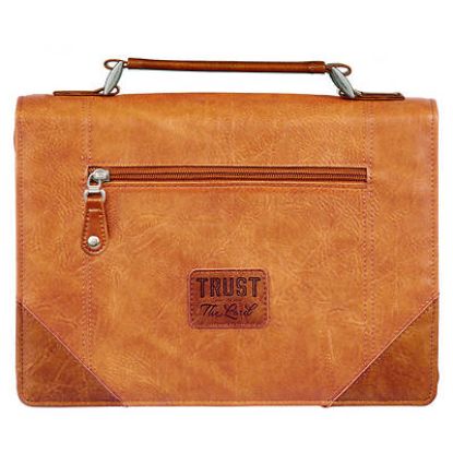 Picture of Trust in the Lord Tan and Honey-brown Classic Bible Cover Medium