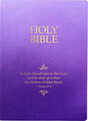 Picture of KJV Holy Bible, Delight Yourself in the Lord Life Verse Edition, Large Print, Royal Purple Ultrasoft
