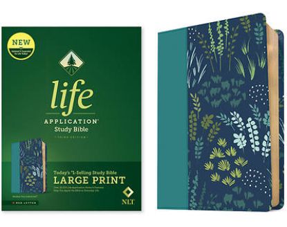 Picture of NLT Life Application Study Bible, Third Edition, Large Print (Leatherlike, Meadow Teal, Red Letter)