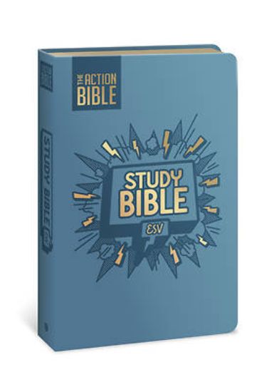 Picture of The Action Bible Study Bible Esv, Leathersoft, Blue, Full Color
