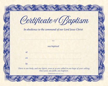Picture of Certificate of Baptism