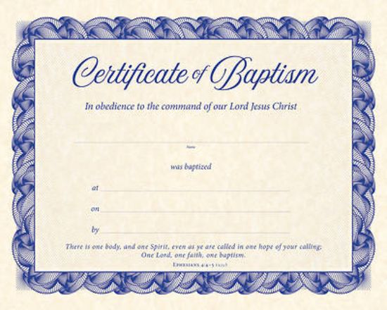 Picture of Certificate of Baptism