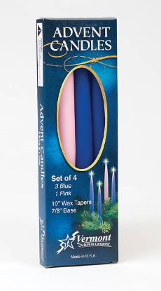 Picture of Advent Candles (3 Blue 1 Pink) 10"x 7/8' Tapered Set