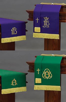 Picture of Embroidered Reversible Parament Set Purple and Green  3-Piece