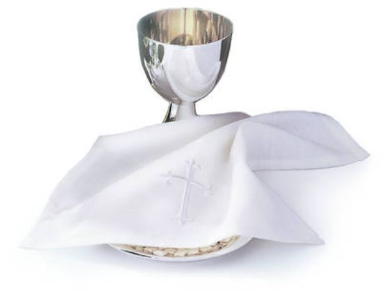 Picture of Embroidered 100% Linen Latin Cross  Bread Plate Napkin