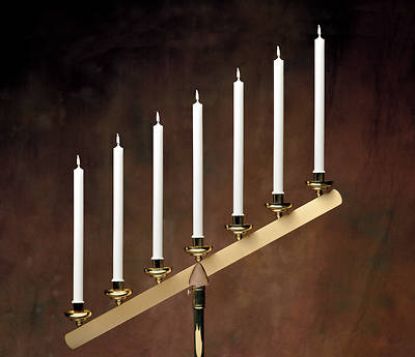 Picture of 51% Beeswax Altar Candles Emkay 8 1/2 x 7/8 Pack of 36 Self-Fitting End