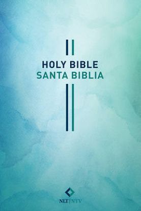 Picture of Bilingual Bible Biblia Bilingue Nlt Ntv Softcover Blue Watercolor