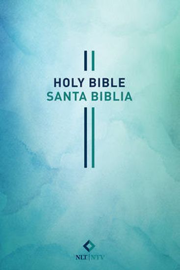 Picture of Bilingual Bible Biblia Bilingue Nlt Ntv Softcover Blue Watercolor