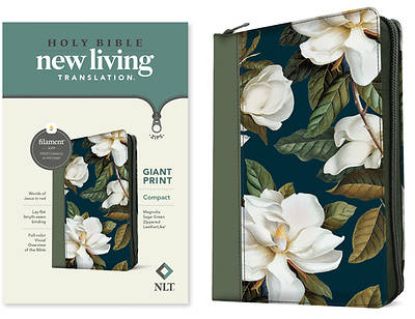 Picture of NLT Compact Giant Print Zipper Bible, Filament-Enabled Edition, Zipper (Red Letter, Leatherlike, Magnolia Sage Green)
