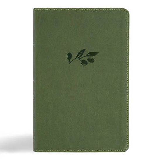 Picture of CSB Large Print Personal Size Reference Bible, Digital Study Edition, Olive Leathertouch