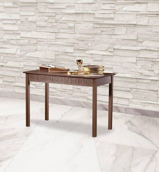 Picture of Medium Engraved Communion Table - Walnut Stain