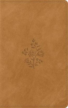 Picture of ESV Large Print Personal Size Bible, Red Letter, Indexed (Trutone, Nubuck Caramel, Wildflower Design)