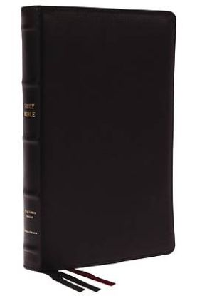 Picture of Kjv, Thinline Bible, Large Print, Premium Goatskin Leather, Black, Premier Collection, Red Letter, Thumb Indexed, Comfort Print