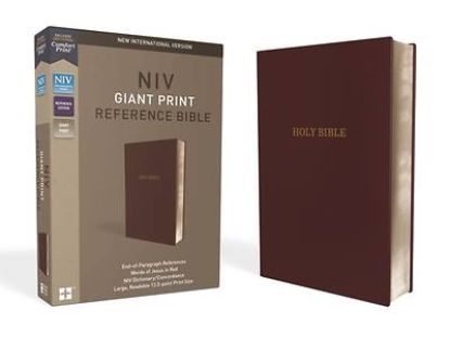 Picture of NIV, Reference Bible, Giant Print, Leather-Look, Burgundy, Red Letter Edition, Comfort Print
