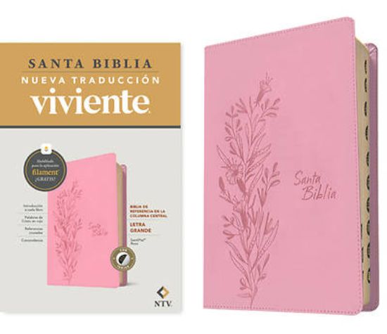 Picture of Biblia de Referencia En La Columna Central Ntv, Letra Grande Con Filament (Sentipiel, Rosa, Índice, Letra Roja)