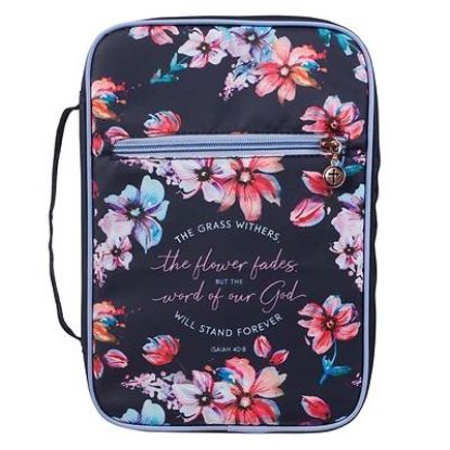 Picture of Bible Cover Large Navy the Grass Withers Isaiah 40