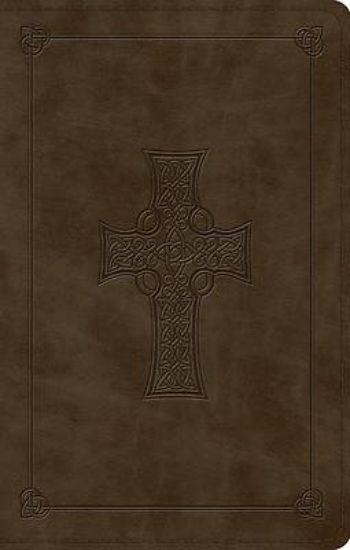 Picture of ESV Large Print Value Thinline Bible (Trutone, Olive, Celtic Cross Design)