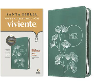 Picture of Biblia de Referencia En La Columna Central Ntv, Letra Grande de Zíper Con Filament (Sentipiel, Verde, Letra Roja)