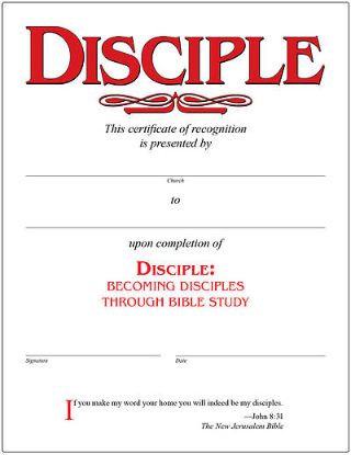 Picture of Disciple I Becoming Disciples Through Bible Study Certificate [PDF Download]