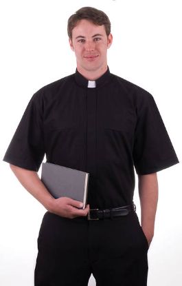 Picture of MDS Omega Premier Short Sleeve Tab Collar Clergy Shirt