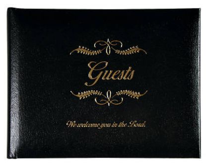 Picture of Small Black Bonded Leather Guest Book