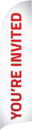 Picture of You're Invited Pinstripe Flag Banner
