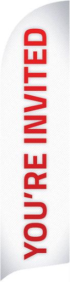 Picture of You're Invited Pinstripe Flag Banner