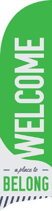 Picture of Welcome A Place to Belong Green Flag Banner
