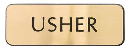 Picture of Contemporary Engraved Gold Usher Badge