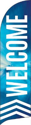 Picture of Welcome Blue Chevron Flag Banner
