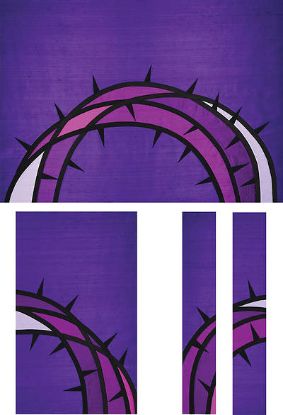 Picture of Crown of Thorns Grape Dupioni 3-Piece Parament Set