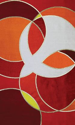 Picture of Circle and Dove Red Dupioni Pulpit Parament
