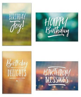 Picture of Birthday Simply Stated Boxed Cards - Box of 12