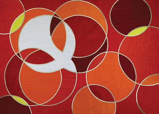 Picture of Circle and Dove Red Dupioni Altar Frontal