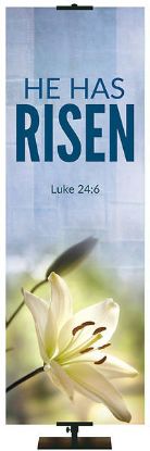 Picture of Easter Adorations He Has Risen 2' x 6' Fabric Banner