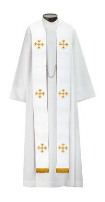 Picture of Chapel Brocade Collection Overstole White & Gold