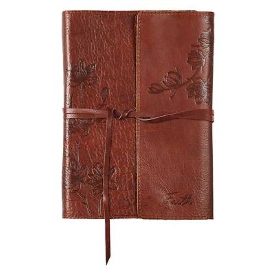 Picture of Journal Wrap Leather Brown Faith